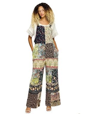 Yak & Yeti Patchwork Wide-Leg Jumpsuit 100 % Rayon